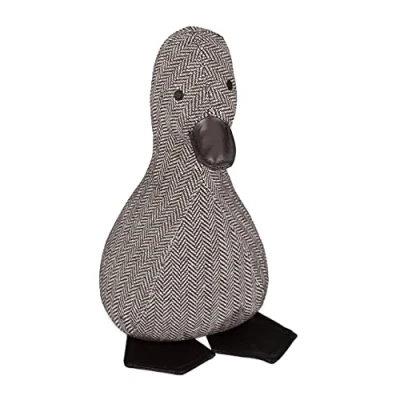 Image of Relaxdays Goose, Fabric, Sand, for Floor, Indoor, Heavy, Decorative Door Bag Animal, H x W D: 27 15.5 18 cm, Brown, 15,5 cm