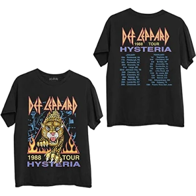 Image of Def Leppard Hysteria &#039;88 Official Tee T Shirt Mens Unisex (Medium) Black