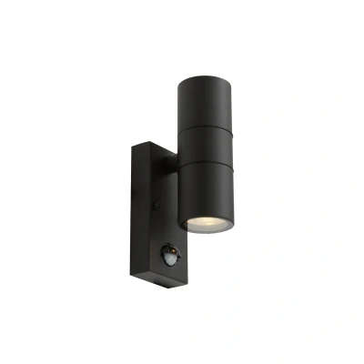 Image of Ansell Acero Bi Directional With PIR GU10 Wall Light Black