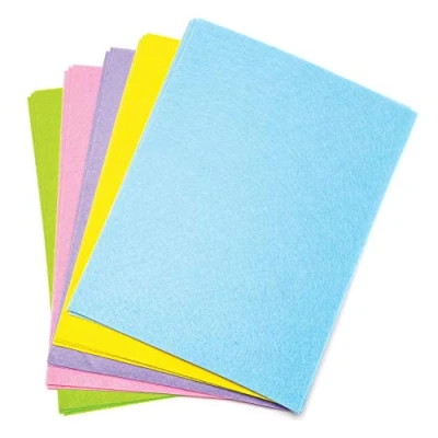 Image of Baker Ross AW111 Pastel Felt Sheets Value Pack, Ideal for Cutting, Designing, Sewing and Decorating Art Craft Projects (Pack of 15) Assorted, 2.0 cm*38.0 cm*25.0 cm