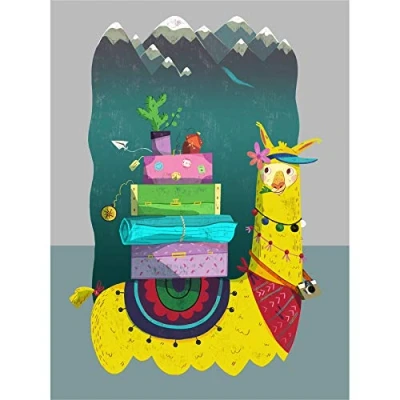 Image of Wee Blue Coo Travelling Llama Canvas Art Print
