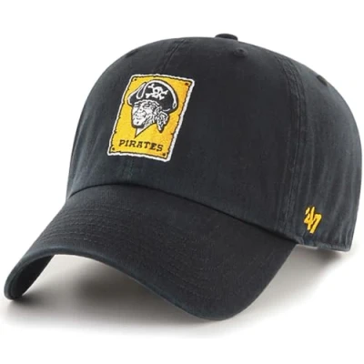 Image of &#039;47 MLB Cooperstown Clean Up Adjustable Hat, Adult, Pittsburgh Pirates Black, One Size