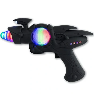 Image of Light Up LED Space Gun Flashing Toy Black