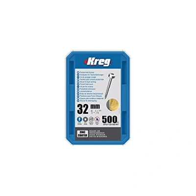 Image of KREG® Zinc Pocket Hole Screws 32mm/1.25&quot;, #6 Fine Thread, Pan Head, 500 count