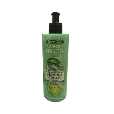 Image of Garnier Fructis Aloe Vera Air Dry Cream with Vegetable Glycerin and Gel, 400 ml Plus Brush Dissolves