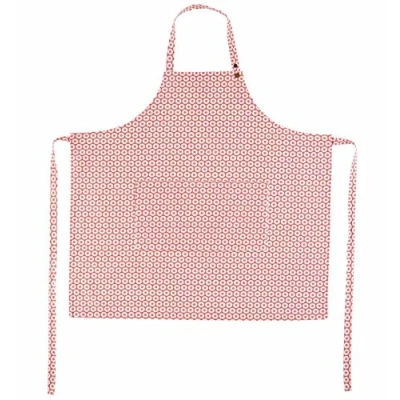 Image of Crisp &amp; Dene Print Apron 88x84cm Coral Flower 100% Cotton