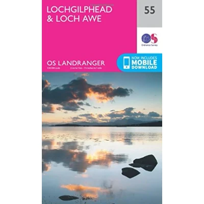 Image of Landranger 55 Lochgilphead &amp; Loch Awe Map With Digital Version