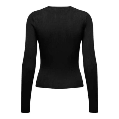 Image of ONLY Women&#039;s Onlashley Ls Peakaboo Oneck KNT Sweater, Black, M