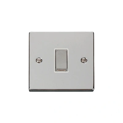 Image of Click Deco 1 Gang 10AX Intermediate Ingot Switch Polished Chrome White Inserts