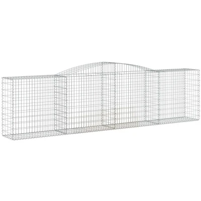 Image of vidaXL Arched Gabion Baskets 9 pcs 400x50x100/120 cm Galvanised Iron