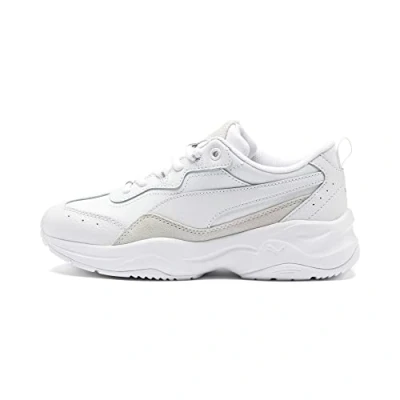 Image of PUMA Women&#039;s Cilia Lux Sneakers, White Silver, 5 UK