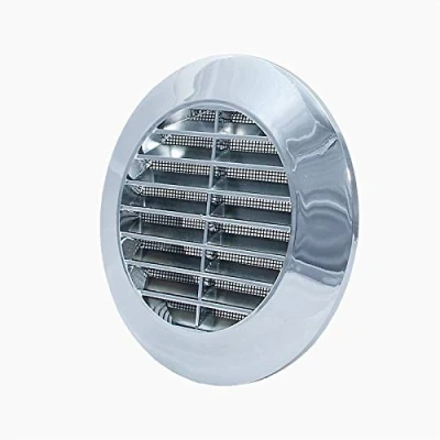 Image of Chrome Circle Air Vent Grille 150mm / 6&quot; Round Ducting Ventilation Cover Grid 37