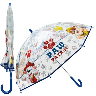 Image of Paw Patrol Stick Umbrella for Kids, Clear Dome Lightweight Kids Travel Accessories Gifts (Blue)