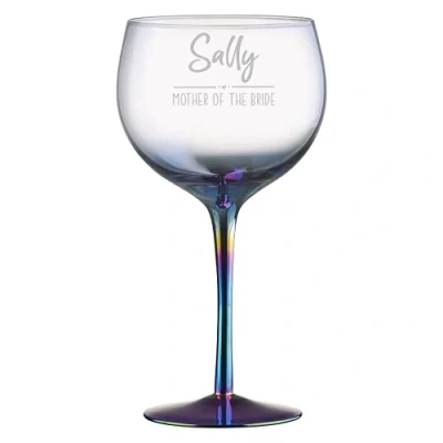 Image of Personalised Glass Bridal Party Metallic Gin Glass, Mother of The Bride