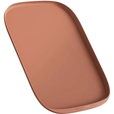 Image of PETLIBRO Dog Food Mat, Safety Silicone Cat Mat for Feeder &amp; Fountain, Waterproof Bowl Mats, Raised Edge Spill Protection Floor, Cove Feeding Pet (Coral, 22&#039;&#039; x 16.5&#039;&#039;)
