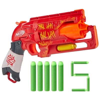 Image of NERF Zombie Strike Hammershot Blaster, Red (Amazon Exclusive)