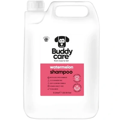 Image of Watermelon Dog Shampoo by Buddycare Deep Cleansing for Dogs Scented With Aloe Vera and Pro Vitamin B5 (5L)