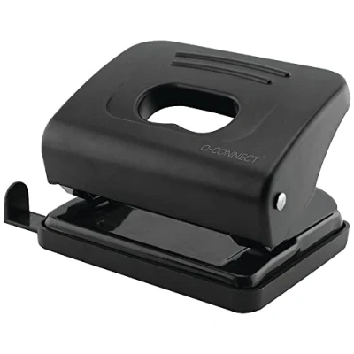 Image of Q Connect Medium Duty 2 Hole Punch Black 87 Ref KF01234
