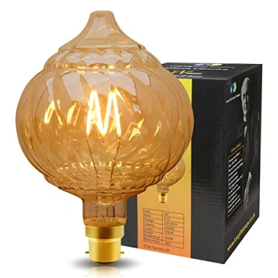 Image of Long Life Lamp Company Dome Vintage LED 4w Filament Light Bulb Swirling Smoked Glass B22