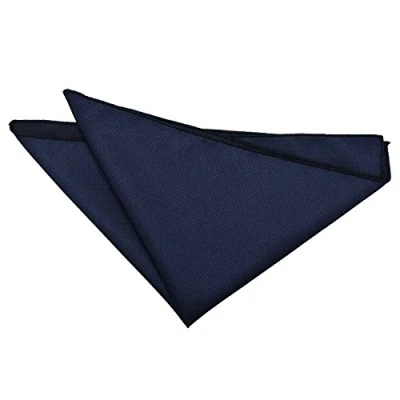 Image of DQT Men Blue Solid Plain Stripe Floral Paisley Polka Dot Pocket Square Check Navy