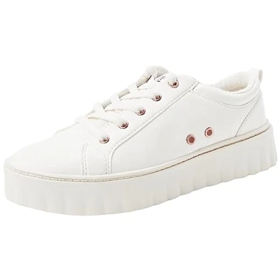 Image of Roxy Women&#039;s Sheilahh Slip on Platform Sneaker Shoe, White, 4.5 UK