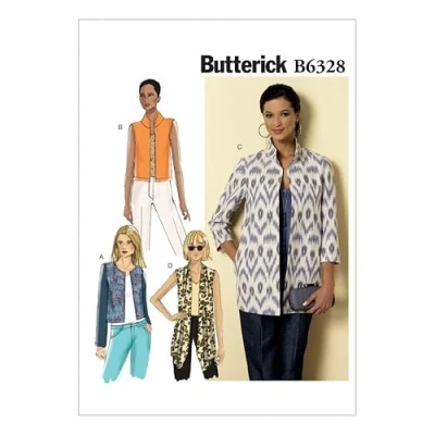 Image of BUTTERICK Ladies Easy Sewing Pattern 6328 Open Front Jackets