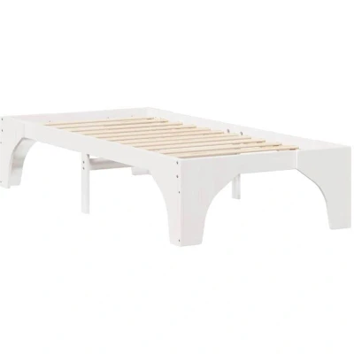 Image of vidaXL Floor Bed Frame with Storage White 80 x 200 cm Solid pine wood