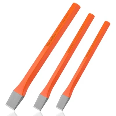 Image of Valuemax 3 Piece Heavy Duty Cold Chisels Set Made with CRV Steel Masonry/Bricklaying for Cutting Stone/Brickwork/Mortar/Cement Woodworking Chisel HRC 60 (10 mm, 12 16 mm)