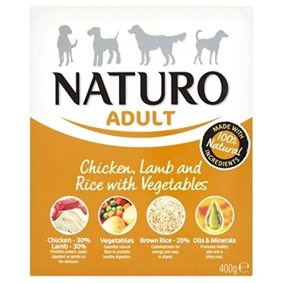 Image of Naturo Adult Dog Food Chicken Lamb &amp; Rice with Vegetable (400g) Pack of 2
