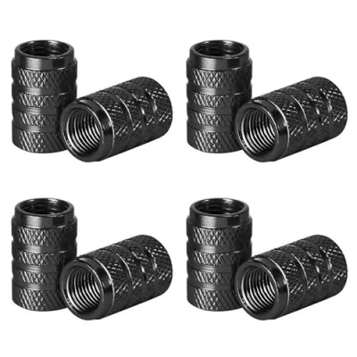 Image of 8 Pcs Tyre Valve Caps, Black Stem Dust Caps,Car Tire Caps,Universal Aluminum Cap Covers Replacement for Cars,Bike, Motorcycles
