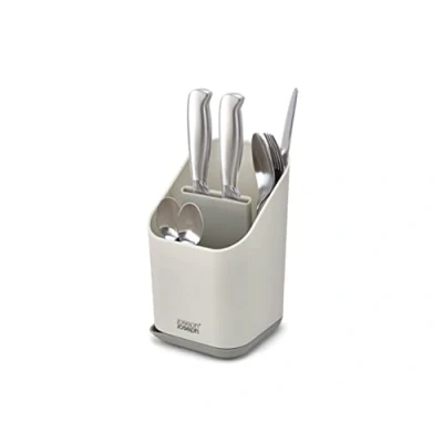 Image of Joseph Duo Kitchen Sink Cutlery Drainer with Knife Slot, Drying Rack Organiser, Grey