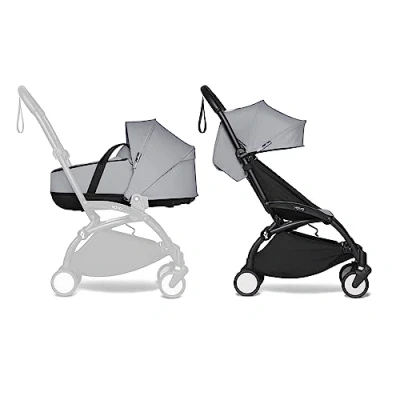 Image of BABYZEN YOYO2 Complete Stroller Includes Stone Bassinet, Black Frame &amp; 6+ Color Pack Suitable for Children Up to 22 kg