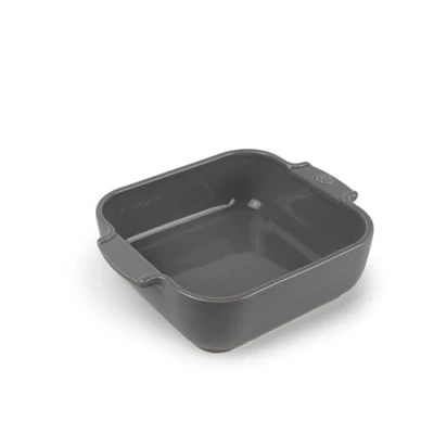 Image of PEUGEOT Square Ceramic Baking Dish 21 cm (including handles) x 16.3 5.4 Capacity: 1.1 L 10 Year Guarantee Made In France Light Grey Colour