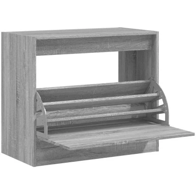 Image of vidaXL Shoe Cabinet Grey Sonoma 80x42x69 cm Engineered Wood