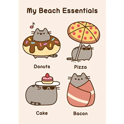 Image of Pusheen The Cat My Beach Essentails Birthday/Blank All Occasion Card