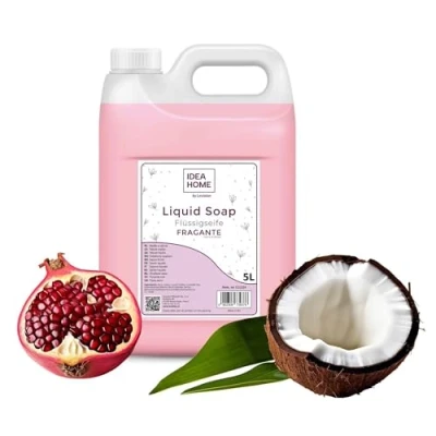 Image of IDEA HOME FRAGANTE Hand Soap Liquid 5L Canister for All Skin Types Good Foaming 5 Litres Cream Rich in Vitamins A, E, F and Minerals Pomegranate with Coconut Milk