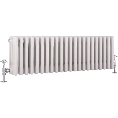 Image of Milano Windsor White Cast Iron Style Horizontal Four Column Radiator 300mm x 1010mm