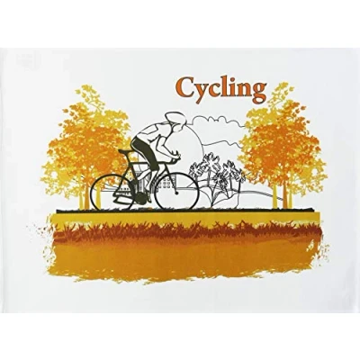 Image of Half a Donkey Cycling Large Cotton Tea Towel