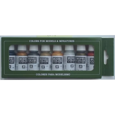 Image of Vallejo Model Color Metallic Acrylic Paint Set Assorted Colours (Pack of 8)