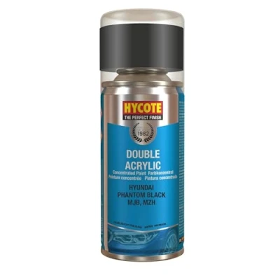 Image of Hycote Double Acrylic Aerosol Car Spray Paint, Hyundai Phantom Black, 150 ml