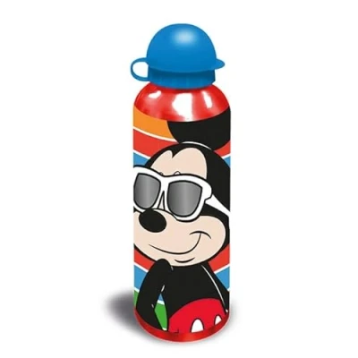 Image of Mickey Mouse Sports Water Bottles for Boys Reusable Non Spill BPA Free Aluminum Drinking Lightweight Leakproof KBT Disney Bottle Ideal Kids School Nursery Picnic 21cm