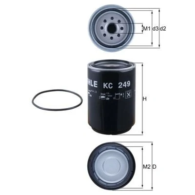 Image of 93297277 Fuel Filter MAHLE ORIGINAL KC 249D Spin on DAF: CF 85