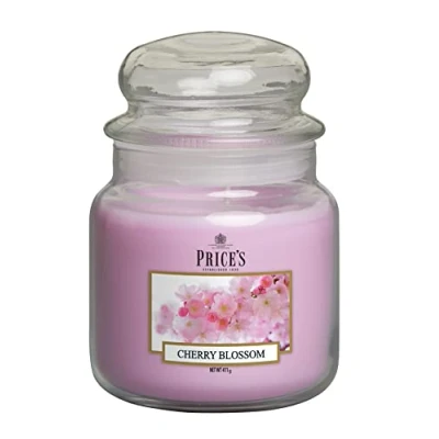 Image of Price&#039;s Cherry Blossom Medium Jar Candle Sweet, Delicious, Quality Fragrance Long Lasting Scent Up to 90 Hour Burn Time Ideal for All Occasions