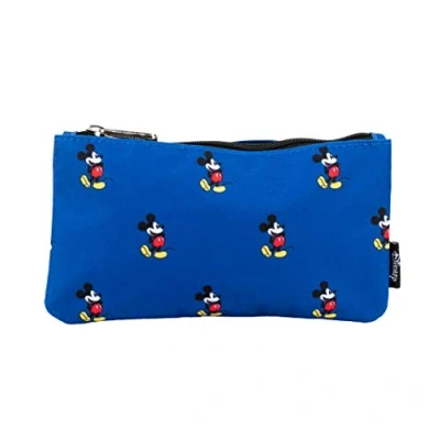 Image of Loungefly Make Up Bags Disney Mickey Mouse Print Blue Pouch