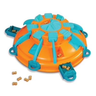 Image of Outward Hound by Nina Ottosson Tower of Treats Level 4 Expert Dog Treat Puzzle for Enrichment, Orange