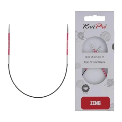 Image of KnitPro Zing Fixed Knitting Needles 22.5cm x 2mm Circular Pins