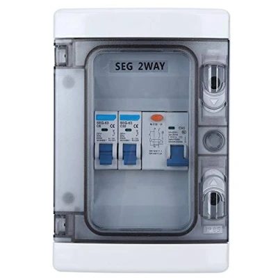 Image of Miniature Circuit Breaker Protection with Waterproof Leakage Switch and IP65 Protective Shell 40A 30mA RCD +2MCB (6A+32A) EU Style