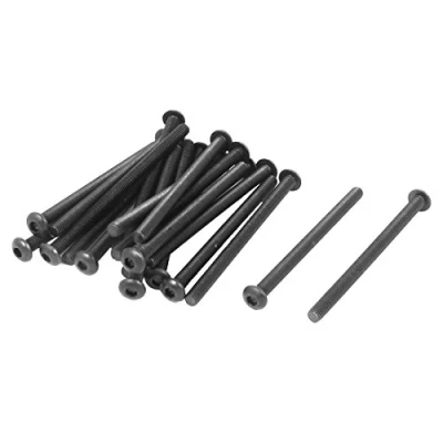Image of uxcell M3 x 45Mm Alloy Steel Hex Socket Button Head Screws Black 20 Pcs