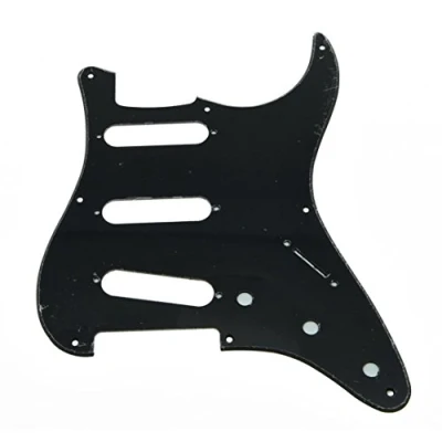 Image of KAISH 8 Hole American Vintage Style Strat SSS Pickguard ST Guitar Pick Guard Scratch Plate for Strat/Stratocaster Black 1 Ply