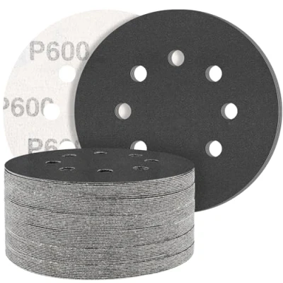 Image of STEBRUAM Orbital Sander Discs, 125mm Sanding Discs 50PCS Silicon Carbide Sandpaper Dry Wet Include 600 Grit for Waterproof Grinder Polishing/Metal/Automotive